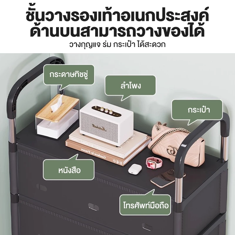 [ช่องระบายอากาศ]ชั้นวางรองเท้า ที่เก็บรองเท้า ชั้นวางรองเท้าเหล็ก ชั้นวางรองเท้ากันฝุ่น แบบ 3/4/5/6/7ชั้น มีชั้นวางของ thumbnail 8
