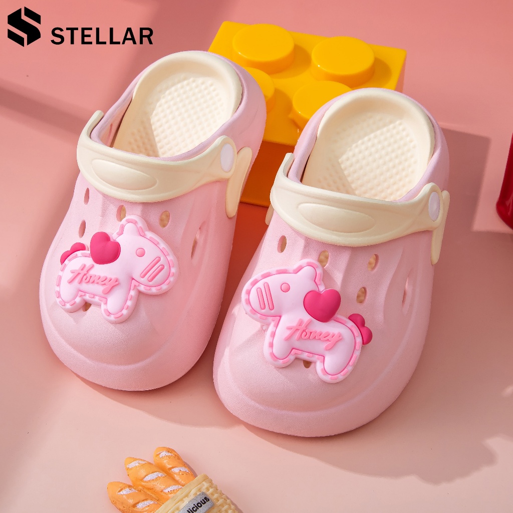 STELLAR รองเท้าหัวโต รองเท้าเด็ก ติดตัวการ์ตูน 3D ใส่สบาย วัสดุEVA มีรัดส้น พื้นรองเท้ากันลื่น