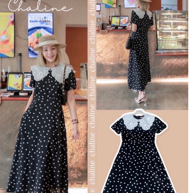 chaline เดรสผ้าคอตตอนญี่ปุ่นเนื้อผ้านุ่มใส่สบายไม่ยับง่าย