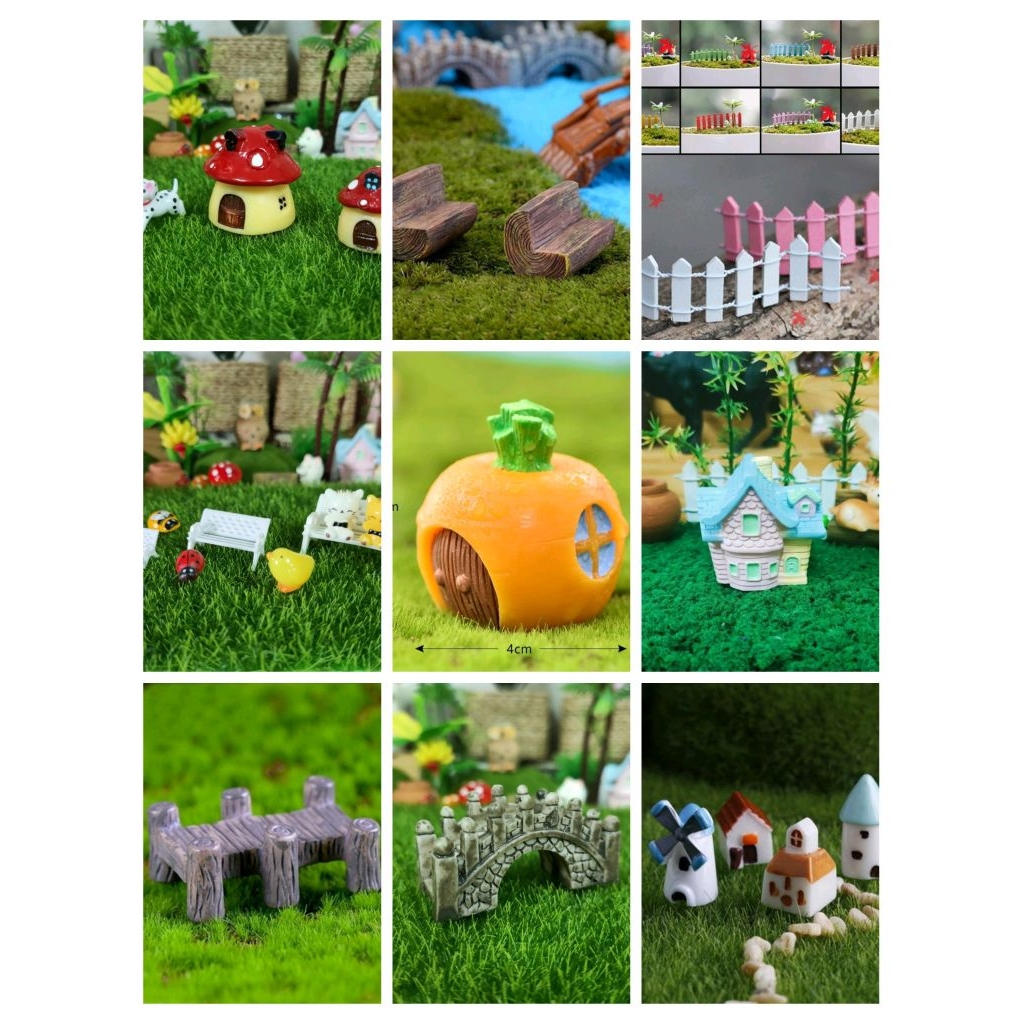 3)บ้านจิ๋ว โมเดลแต่งสวนจิ๋ว สวนถาด ขนาดเล็ก