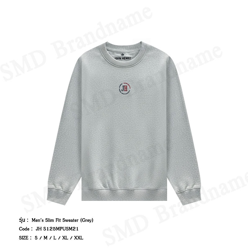 John Henry เสื้อสเวตเตอร์ผู้ชาย รุ่น Men's Slim Fit Sweater (Grey) Code: JH S125MPUSM21