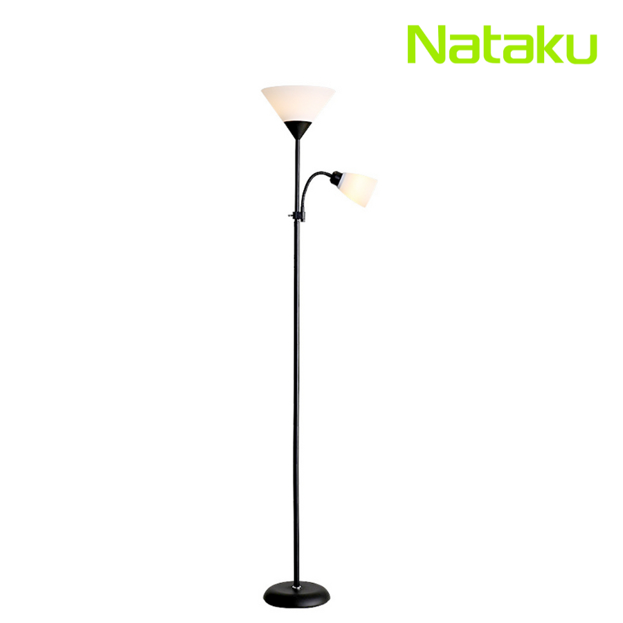 Nataku โคมไฟตั้งพื้น ไฟตั้งพื้น floor lamp ปรับมุมได้หลายระดับ ถนอมสายตา หลอดไฟ2ดวง สวิตช์ปิด-เปิด