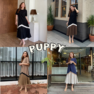 93 Favors l “Puppy Dress” เดรสทำงาน เดรสทูโทนชายพลีท