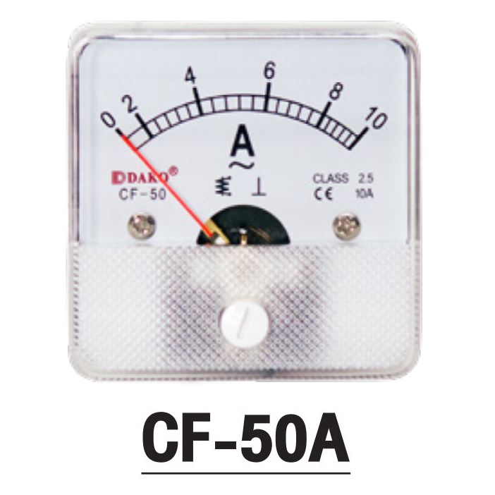 CF-50A แอมป์มิเตอร์ ชนิดต่อตรง 50*50mm. 0-10A / 0-20A / 0-30A ″DAKO″