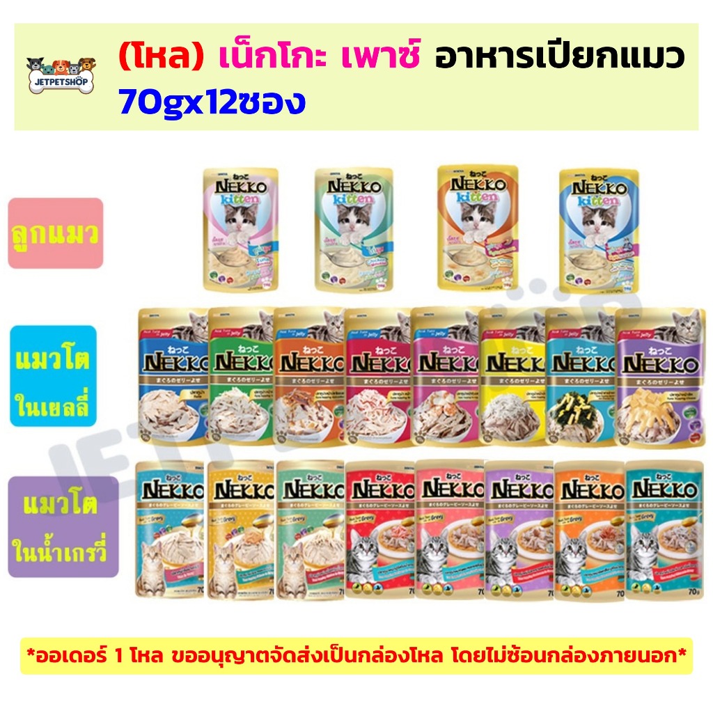 (โหล)  เน็กโกะ เพาซ์ Nekko อาหารเปียกแมว 70g