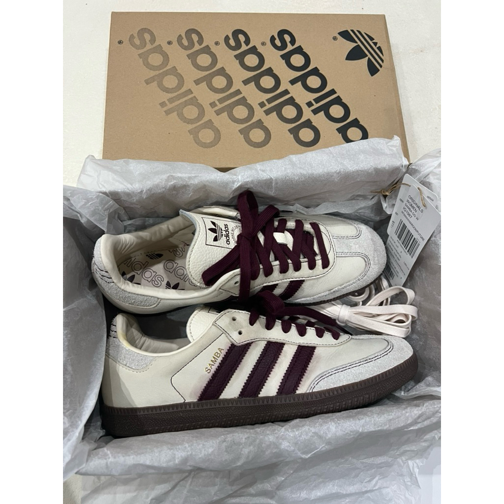 ‼️Used‼️มีตำหนิอ่านด้านล่าง‼️(โค้ดลด20% เหลือ1,840.-)‼️รองเท้า Adidas Samba สี Original ขาวแถบเลือดห