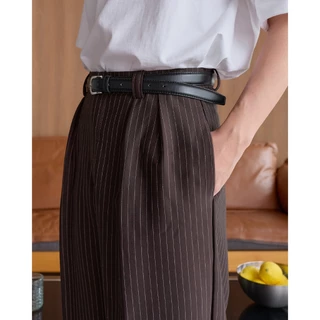 NORMAL.DAY BAGGY TROUSERS V.2 (ลายริ้ว)กางเกงทรงกระบอกใหญ่ ผู้ชาย ผ้าหนานุ่ม ยับยากรีดง่าย อยู่ทรงมีน้ำหนัก สำหรับคนสูง