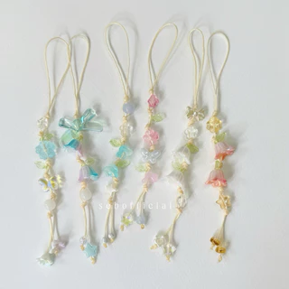 Sebofficial | florals phone charm | สายคล้องโทรศัพท์เชือกเทียนถัก ที่ห้อยมือถือ เชือกถัก ออกแบบตามโทนสีรูปภาพ