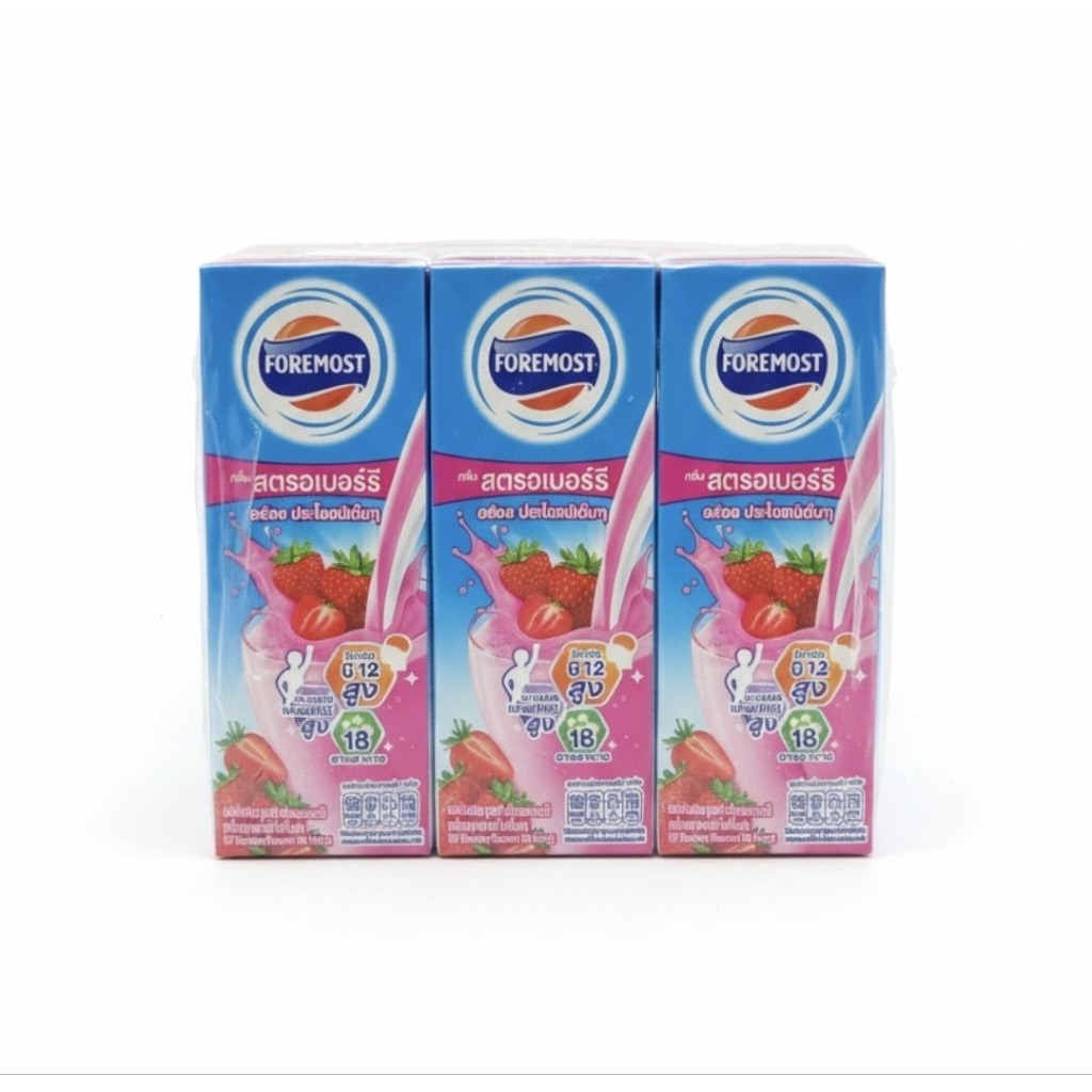 นมโฟร์โมสต์ รสสตรอว์เบอร์รี่ 225 มล. แพ็ค 6 กล่อง หอมหวาน สดชื่น