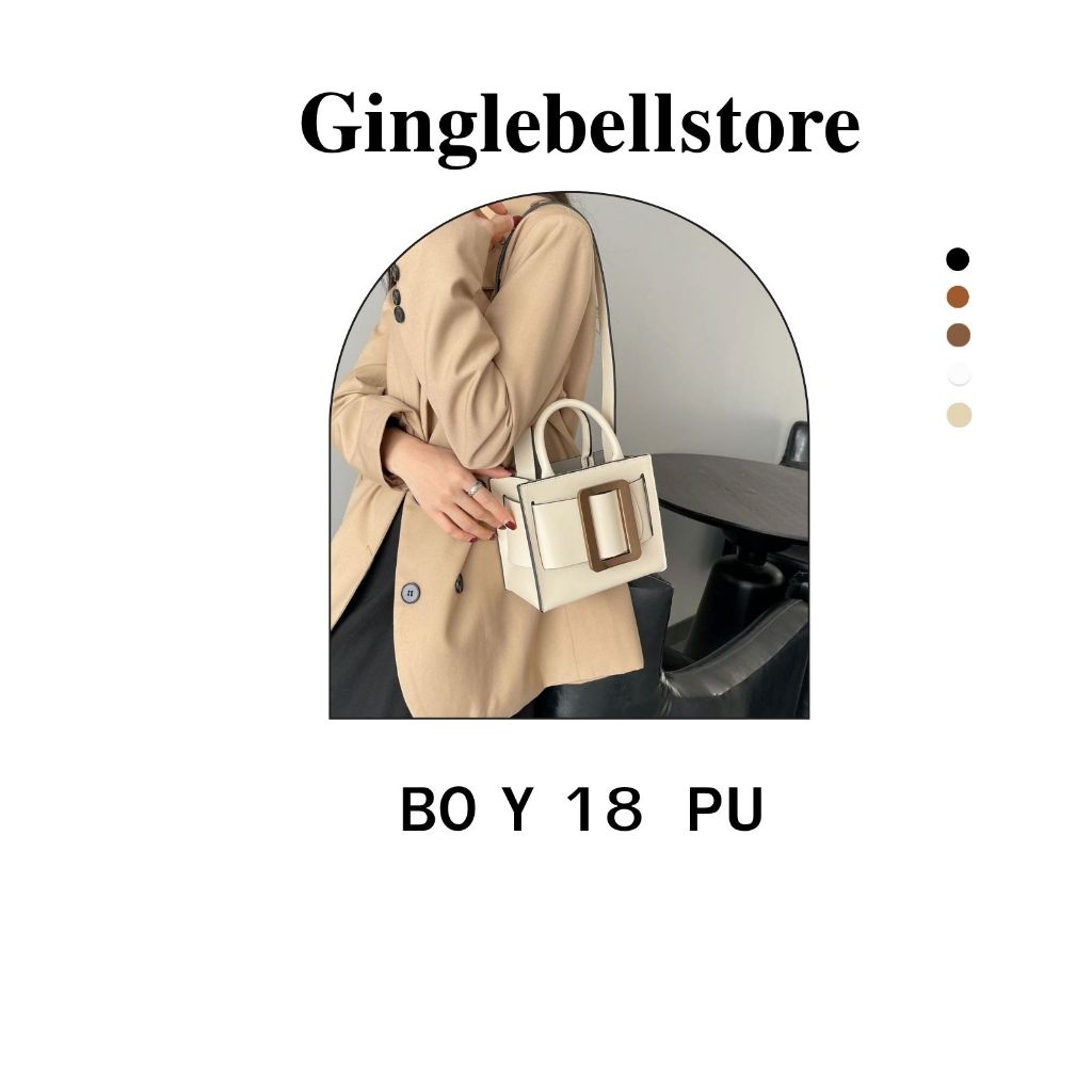 Boyy Bobby  Size 18 cm PU Premium (7นิ้ว)กระเป๋าถือแฟชั่นสะพายข้างผู้หญิง กระเป๋า ฟรีของแถม