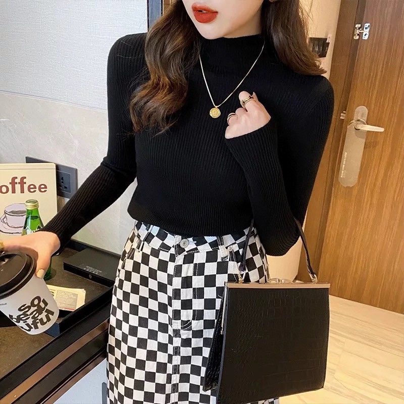 MQzz4289 *พร้อมส่ง 16 สี* เสื้อคอเต่า แขนยาว (รอบอก 22-42 นิ้ว) เสื้อไหมพรม สีพื้น มิกซ์แอนด์แมกซ์
