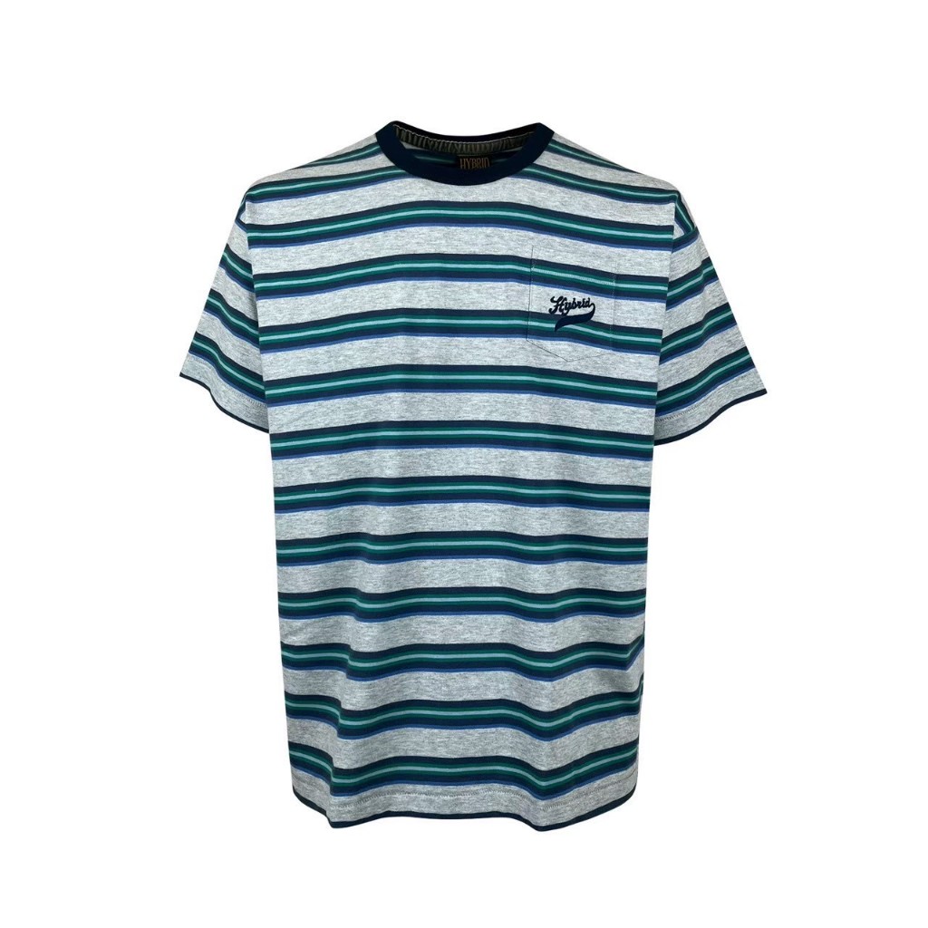 Hybrid T-Shirt Men เสื้อยืดผู้ชาย แขนสั้น สีเทาเขียว Cotton 100% ใส่สบาย (MTS-1416TD)