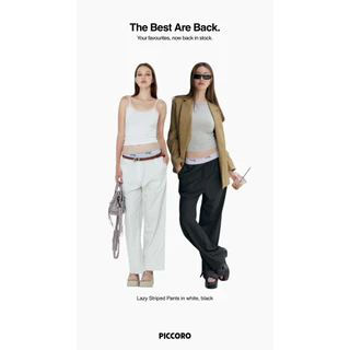 Piccoro - Lazy Striped Pants กางเกงเอวต่ำขอบยางยืด