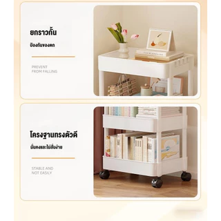 ชั้นวางของรถเข็นพลาสติก 3/4/5ชั้น ที่วางของในห้องน้ํา พร้อมล้อเลื่อน เคลื่อนย้ายสะดวก อุปกรณ์จัดเก็บครัว