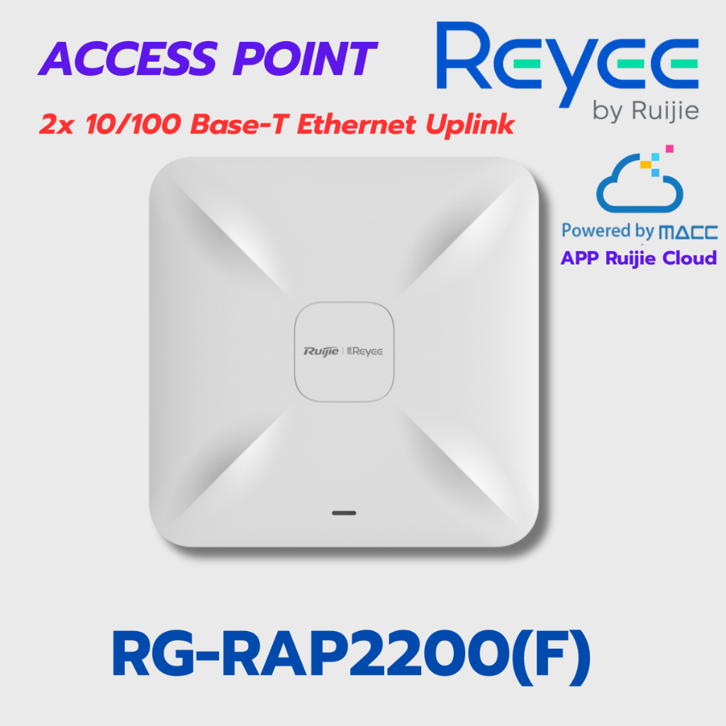 Reyee Wireless รุ่น RG-RAP2200(F) | Wi-Fi 5 1267Mbps Ceiling Access Point ของแท้