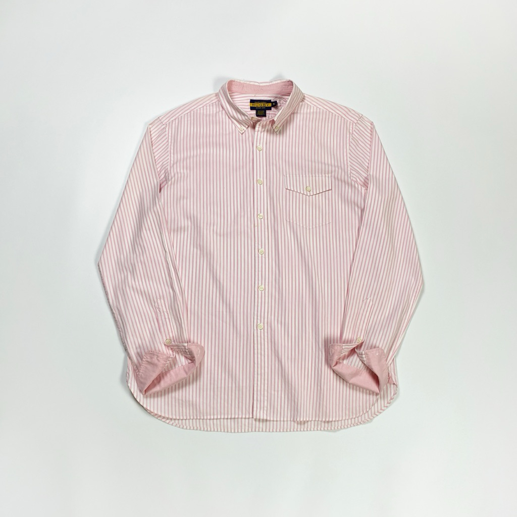 ralph lauren ── rugby shirt , stripe pink 1 pocket