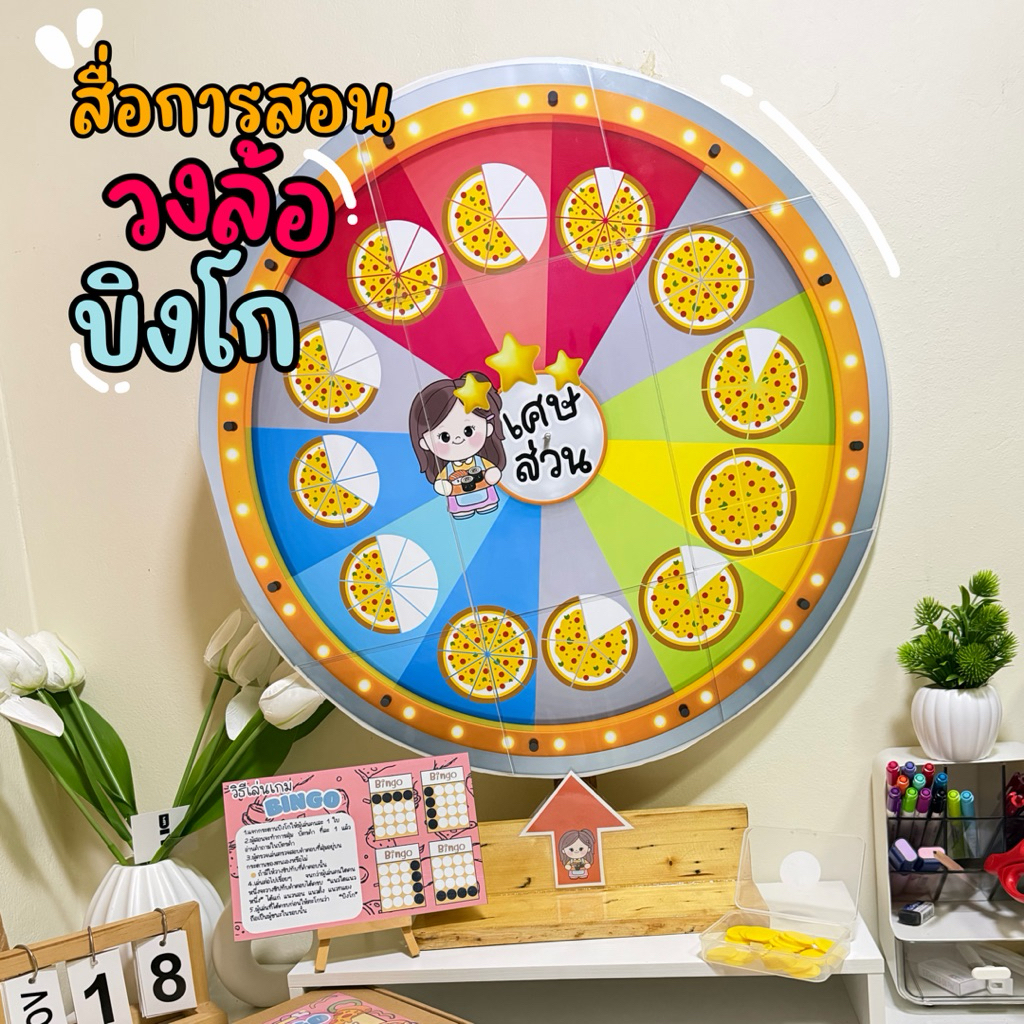 สื่อการสอนวงล้อบิงโกเรื่องเศษส่วน