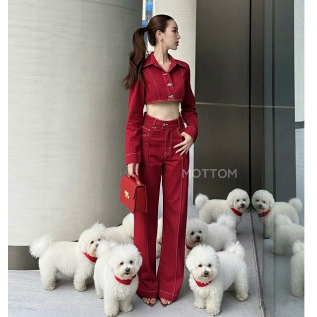 MOTTOM - Ariel Super High Waist Straight Leg Jeans