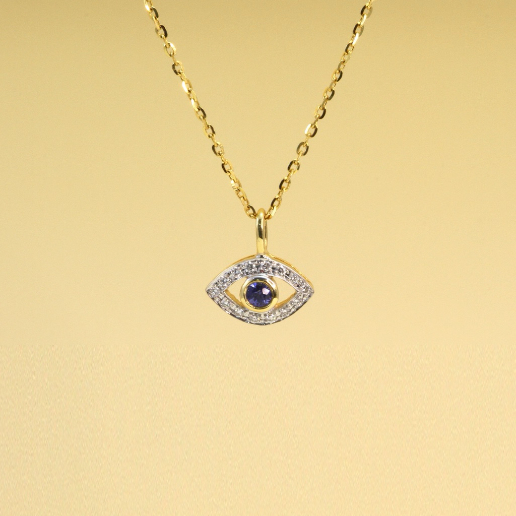 จี้เพชรแท้ evil eye ทอง9k