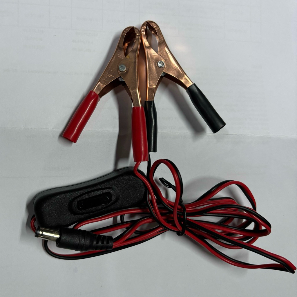 สายคีบแบตเตอรี่ (สายคีบจระเข้) พร้อมสวิตช์ หัว DC สำหรับใช้กับเตาปิ้งย่างไร้ควัน KF