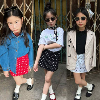 กระโปรง polka dot กระโปรงเด็ก
