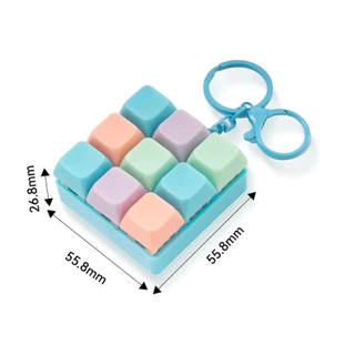 พวงกุญแจ Finger Keyboard Cap Clicker ของเล่นหยิกแป้นพิมพ์ DIYบรรเทาความเครียด Fidget พวงกุญแจ ปุ่มกด 9 คีย์