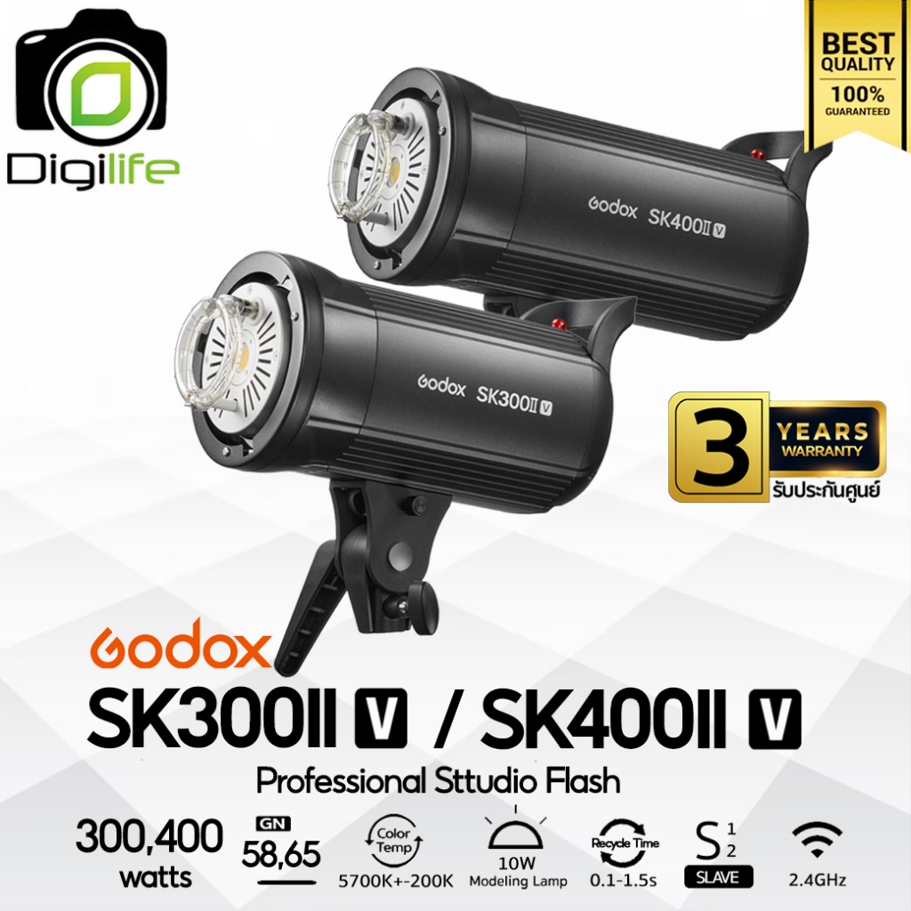 Godox Flash SK300IIV, SK400IIV - แสงขาว 5700K - Bowen Mount - รับประกันศูนย์ Godox Thailand 3ปี / Di