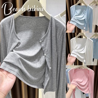🌸Beach Bikini🌸เสื้อคาร์ดิแกนแจ็คเก็ตบางเสื้อผ้าป้องกันแสงแดด…