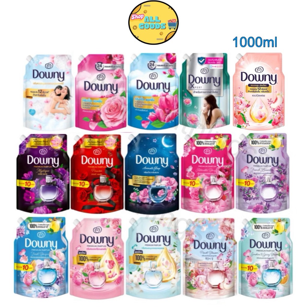 Downy ดาวน์นี่ น้ำยาปรับผ้านุ่มสูตรเข้มข้น ถุงเติม ขนาด 1000ml(1ลิตร)