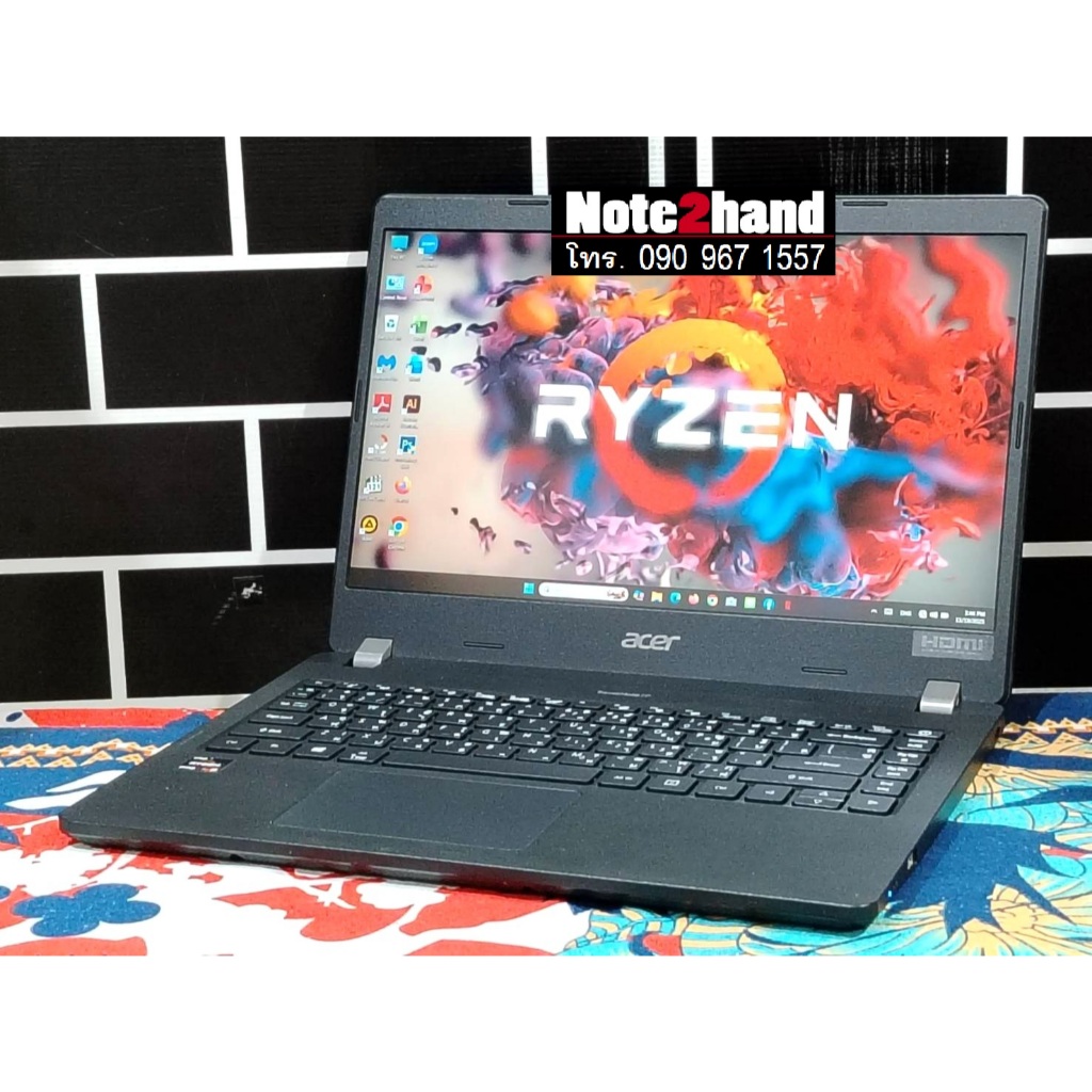 โน๊ตบุ๊คมือสอง ACER Ryzen 5 PRO 4650U จอ14”IPS แรม8+NVMe256+HDD1TB+การ์ดจอVega 6