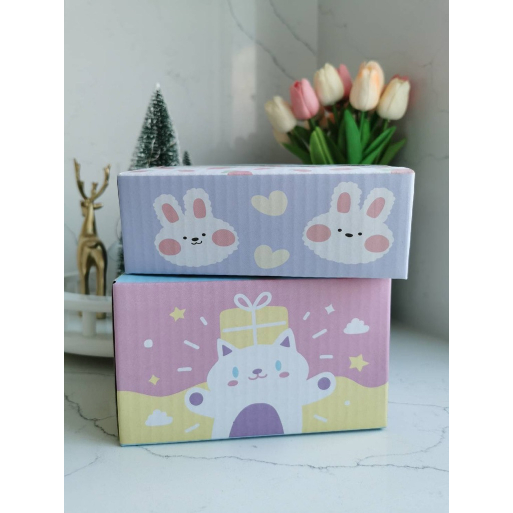 [พร้อมส่ง] กล่องพัสดุ กล่องไปรษณีย์ น่ารัก ขนาด 0 และ 0+4