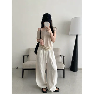 (พร้อมส่ง) กางเกงขายาวแต่งกระเป๋าด้านหน้ารุ่น 6535 TAG WG.WE 🇰🇷