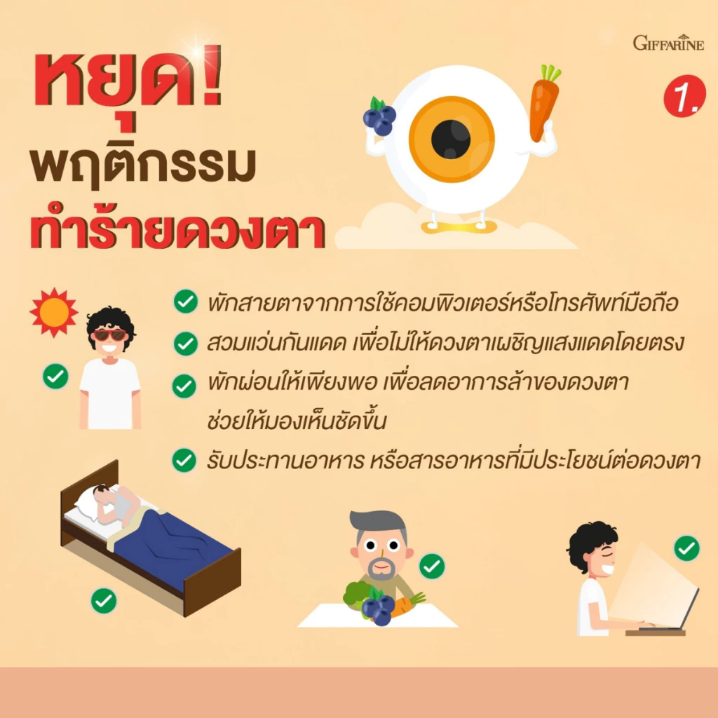 แอล ซี วิต 3 เอกซ์ กิฟฟารีน วิตามินบำรุงสายตา อาหารเสริมดวงตา ลูทีน ซีแซนทีน วิตามินเอ ตาพร่ามัว thumbnail 5
