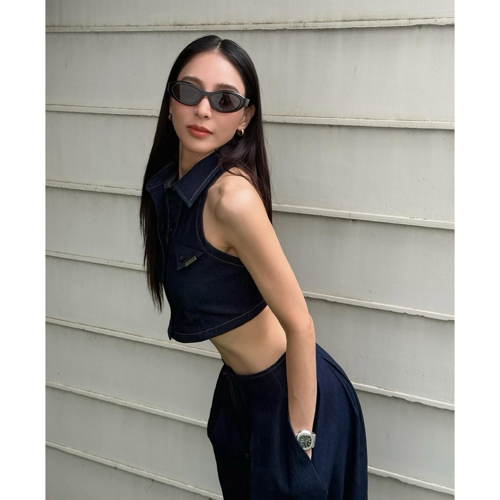 ZTN0107-sk Balloon denim skirt & ZTN0107-T Boxy denim sleeveless shirt