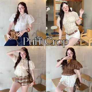 Puff Crop เสื้อครอปแขนตุ๊กตา ลายจุด จั๊มเอว