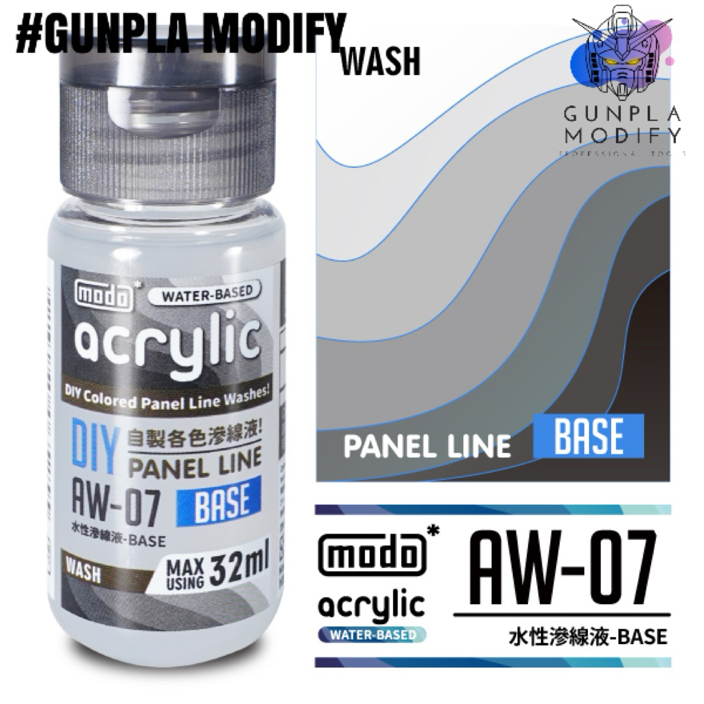 MODO AW07 Base/Panel Line Base น้ำยาผสมสีสร้างสีสำหรับ Panel Line และสี Wash สูตรน้ำ 32 ml