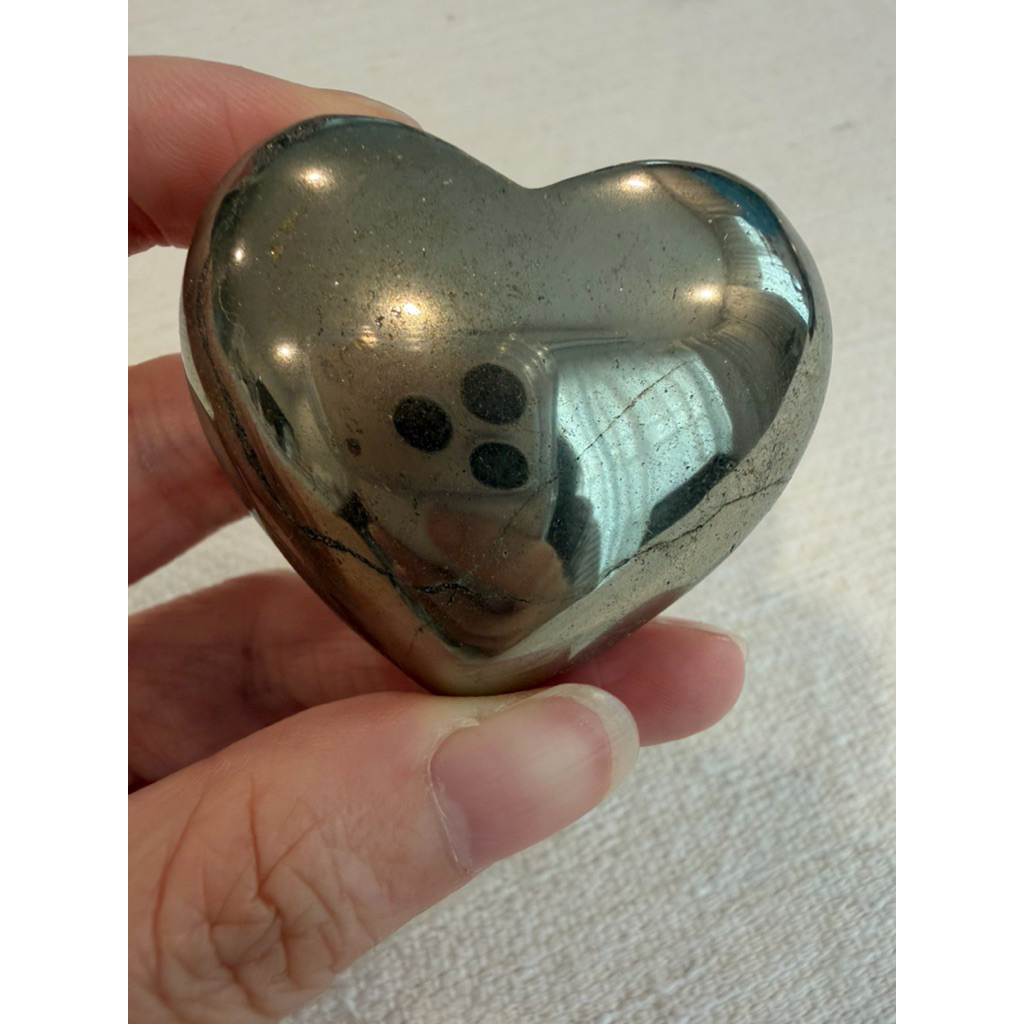 พร้อมส่ง ถ่ายจากสินค้าจริง หินแท้100% ไพไรต์ทรงหัวใจ Pyrite#4