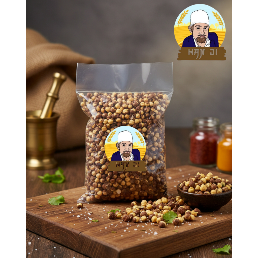 Hanji ถั่วชิกพีอบ ถั่วลูกไก่ พร้อมรับประทาน 500กรัม Roasted Chickpea Chole Bhujia