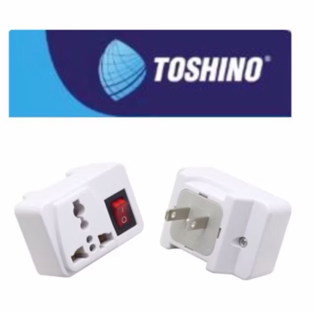 TOSHINO CO-6S ปลั๊กแปลงขาแบน มีสวิตซ์