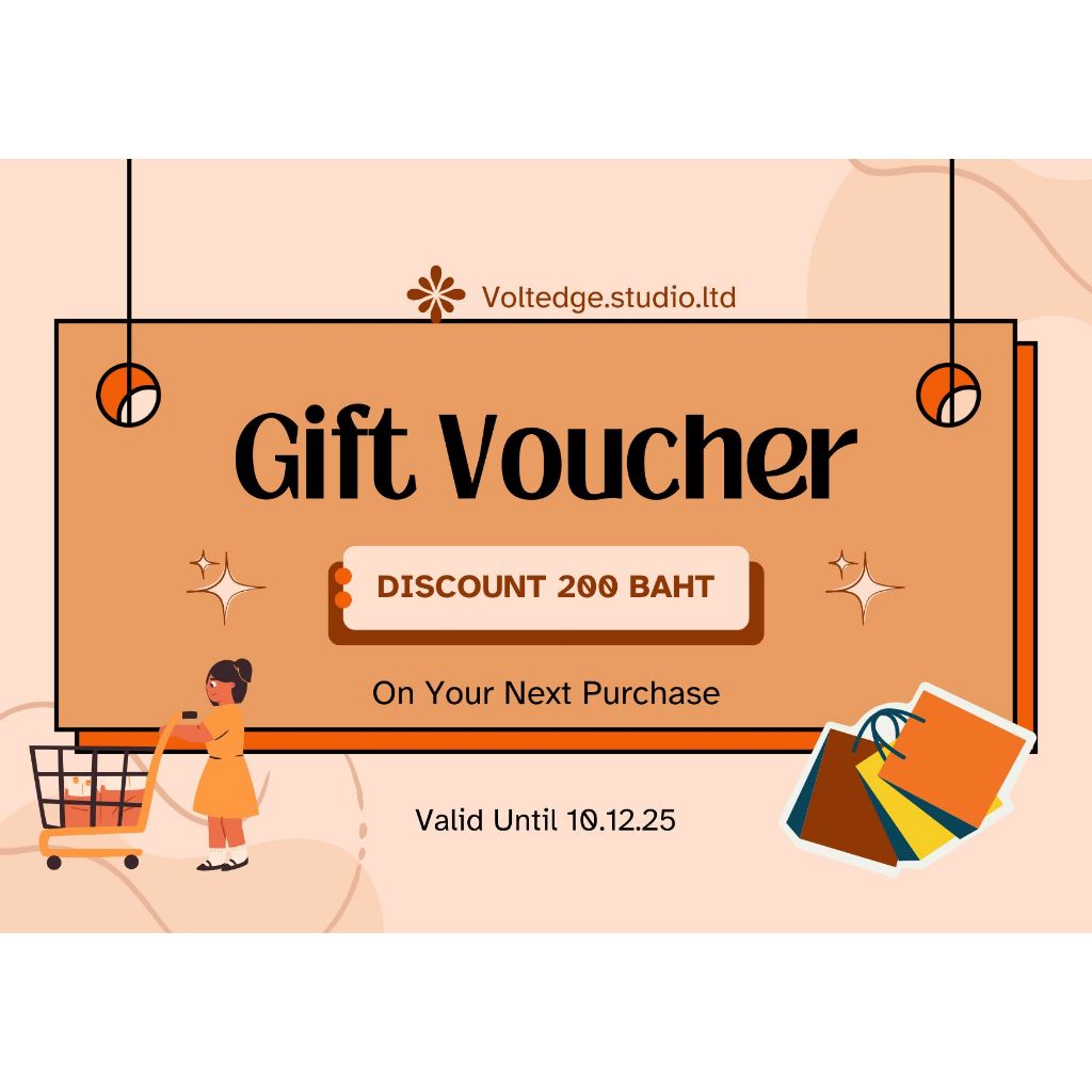 Free next purchase Voucher 200 baht by Voltedge.Studio
