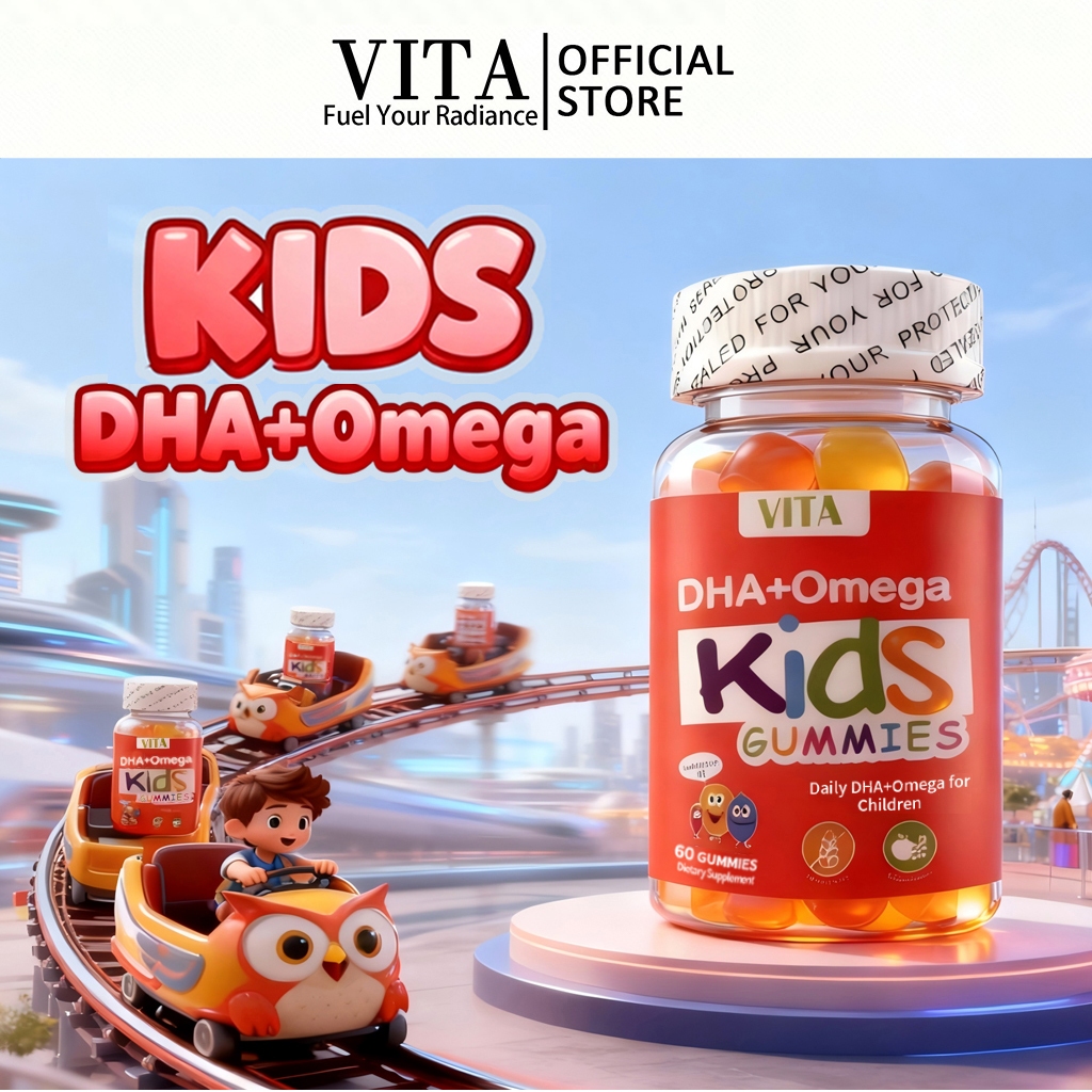 VITA DHA& OMEGA 3.6.9 Gummies  DHA+โอเมก้าี  3.6.9 กัมมี วิตามินเด็ก  60Pcs