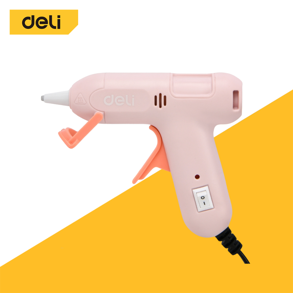 [แถมฟรีกาว] Deli ปืนยิงกาวไฟฟ้า ปืนกาวร้อน 20W กาวร้อนอย่างดี 7mm มีสวิตซ์ปิดเปิด ร้อนเร็ว 2นาที Glue Gun