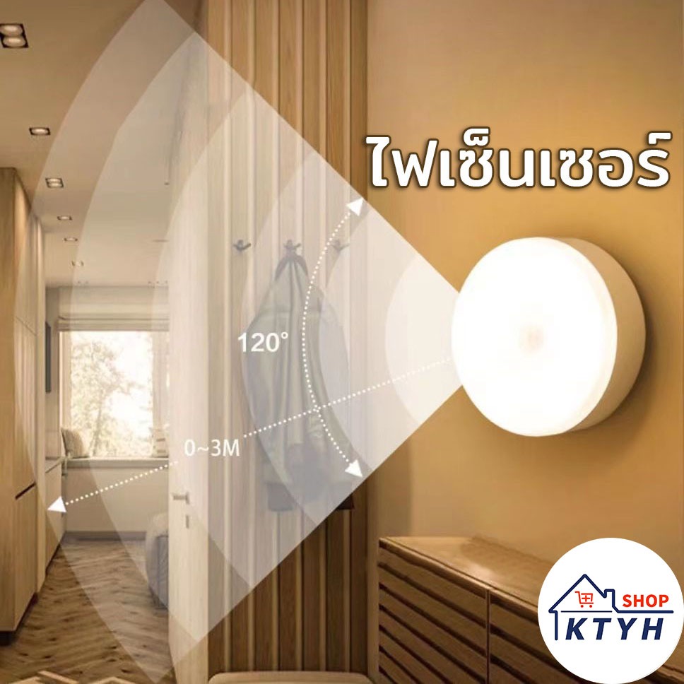 KTYH 💡ไฟเซ็นเซอร์ โคมไฟหัวเตียง หลอดไฟอัจฉริยะ ไฟกลางคืน ไฟLED ไฟบันได ไฟห้องน้ำ ชาร์จผ่านusb