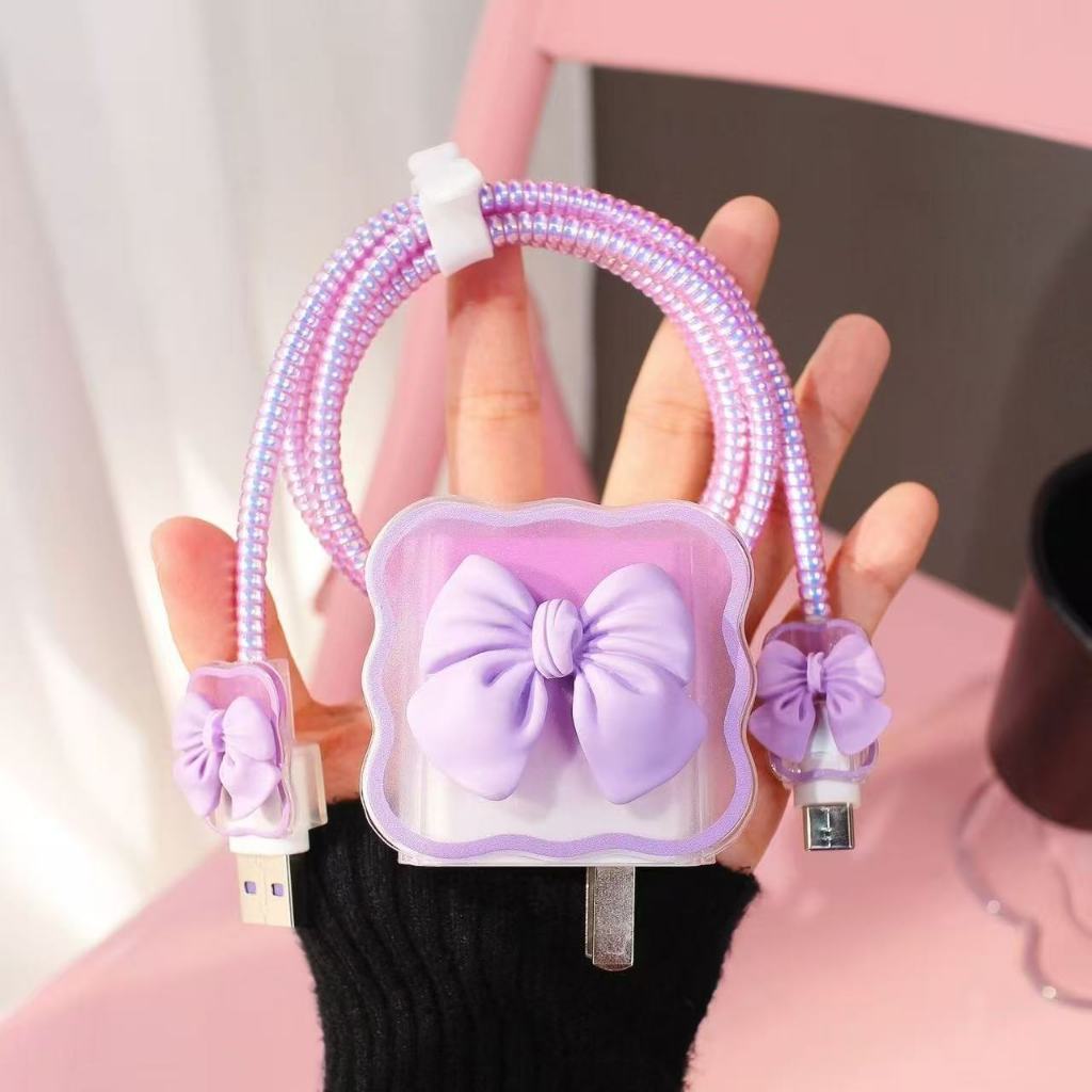 เคสถนอมสายชาร์จ ชุดถนอมสายชาร์จลายการ์ตูนน่ารัก เคสTPUหัวชาร์จ เคสป้องกันสายชาร์จ 18w/20w - รูปที่ 5