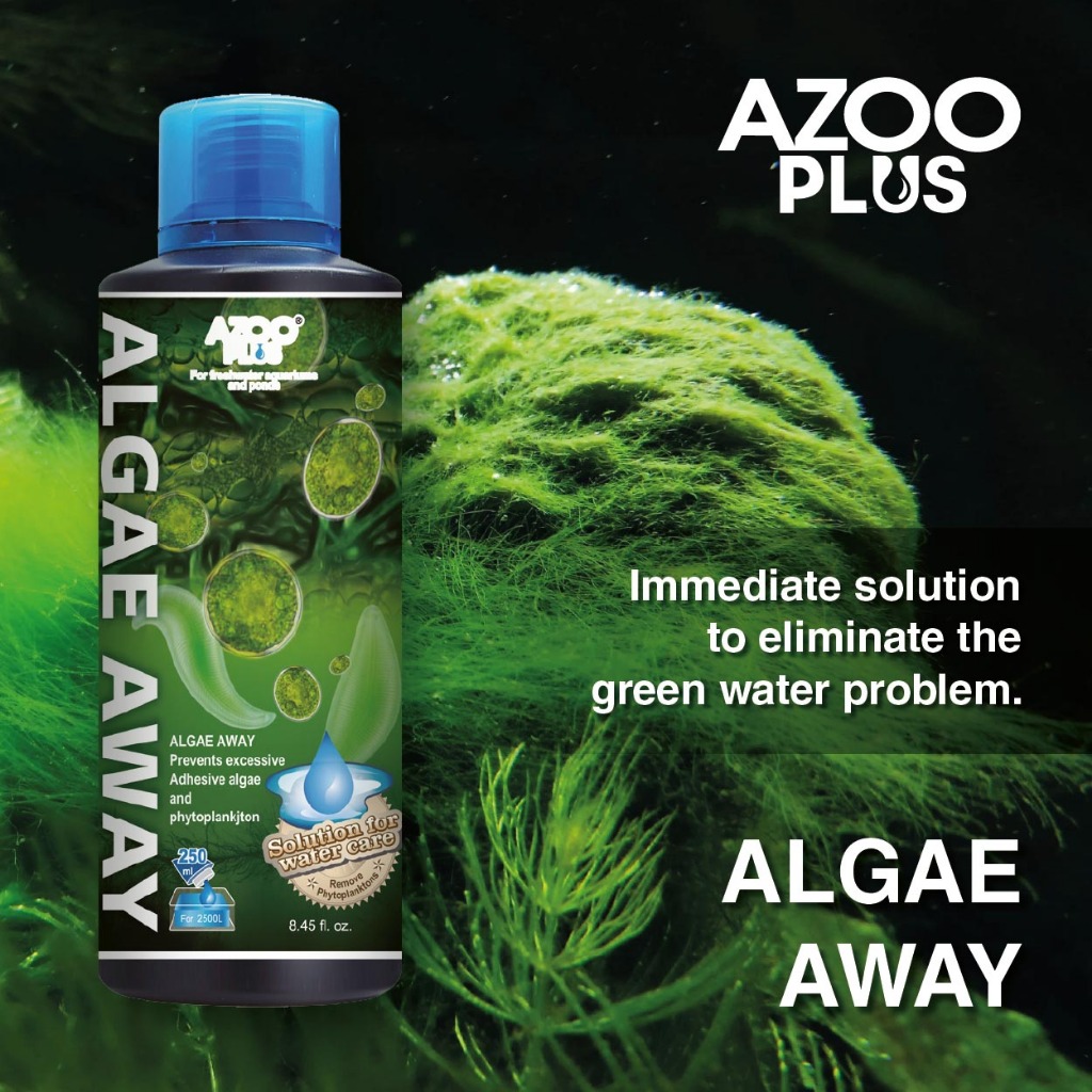 AZOO Algae Away ยากำจัดตะไคร่น้ำในตู้ไม้น้ำ ลดตะไคร่ทุกชนิด ปลอดภัยต่อพืช ปลา และแบคทีเรีย ใช้ได้กับ