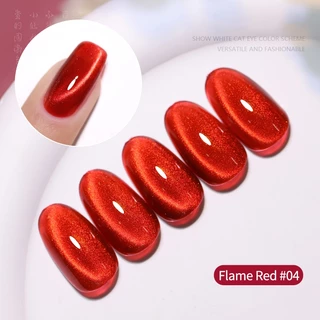 Nawoelite สีแดง สีทาเล็บเจล สีลูกแก้ว เจลตาแมวแดงเพลิง12เฉด 🔥ใช้ไฟLEDฉุกเฉิน สีเจลแดงบารมีโทนร้อน เหมาะทั้งงานแต่ง+ปาร์ต