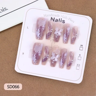 (SDNail Artไซส์ XS-S-M)มีสินค้าพร้อมส่งในประเทศไทย เล็บปลอมสไตล์โมเดิร์น ใช้งานง่าย 10 ชิ้นต่อชุดมีสติกเกอร์แถมมาให้ด้วย