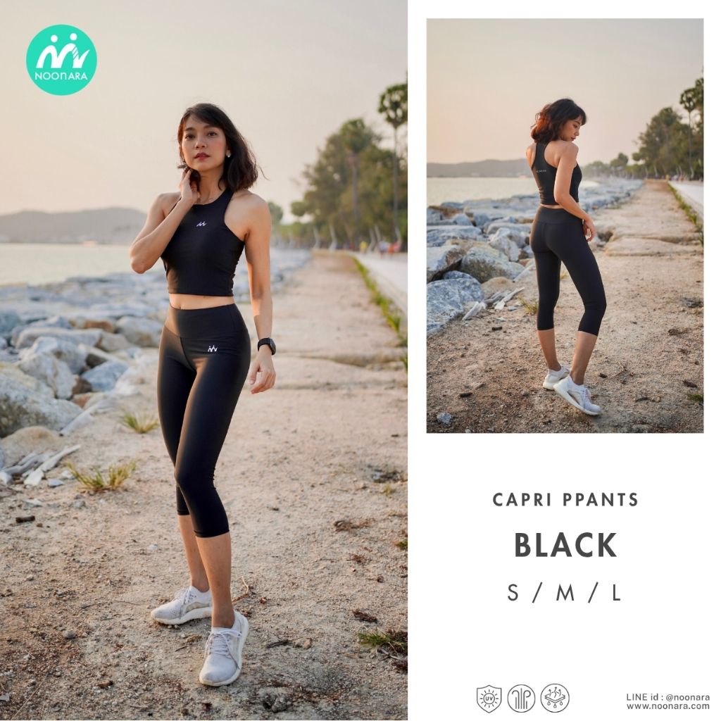 NooNara Capri Pants (เฉพาะกางเกง) กางเกง 5 ส่วน วิ่ง โยคะ ว่ายน้ำ ดำน้ำ กันยูวี มีซับใน มีกระเป๋า แห้งเร็ว