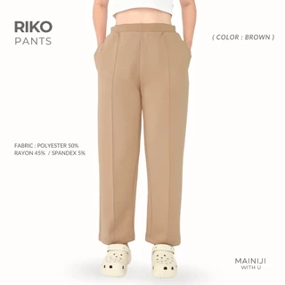 Riko - Super Soft Pants ริโกะซูเปอร์ซอฟ กางเกงขายาวทรงตรงผ้าสเวตเกรดพรีเมี่ยม เนื้อนุ่มเด้ง ยืดหยุ่นสูงลุกนั่งสะดวก