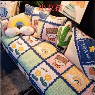 ผ้าคลุมโซฟา ขนาด 90x210cm ลายการ์ตูนน่ารัก ป้องกันฝุ่นและคราบสกปรก 6 ลายเลือกได้ 4 ขนาด